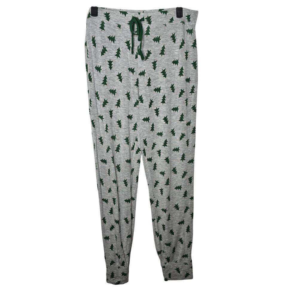 Novogratz Gray Green Trees Christmas Lightweight Pajama Pants Size Medium